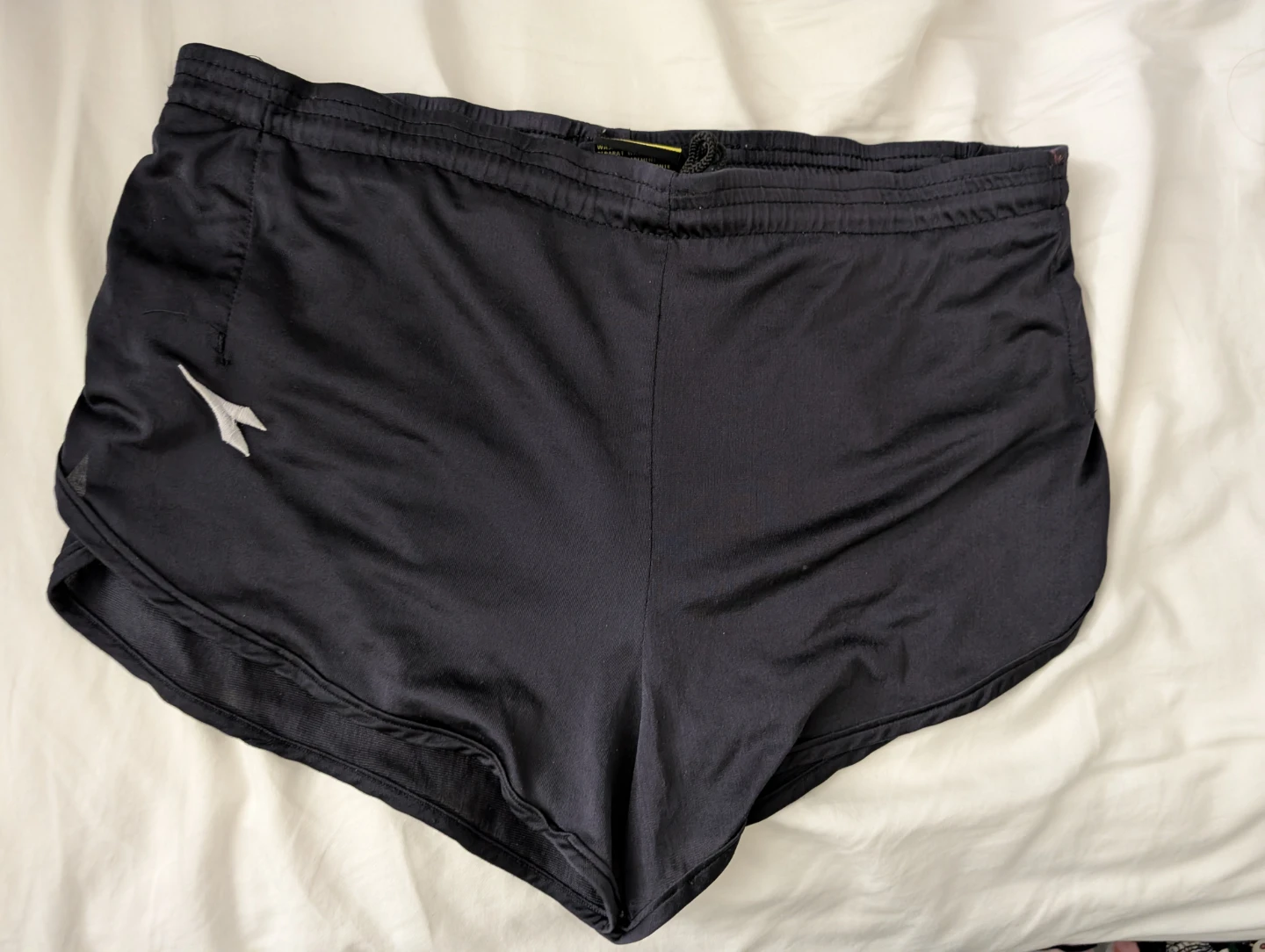 Diadora Black Running Shorts waistband loose but drawstring 32"