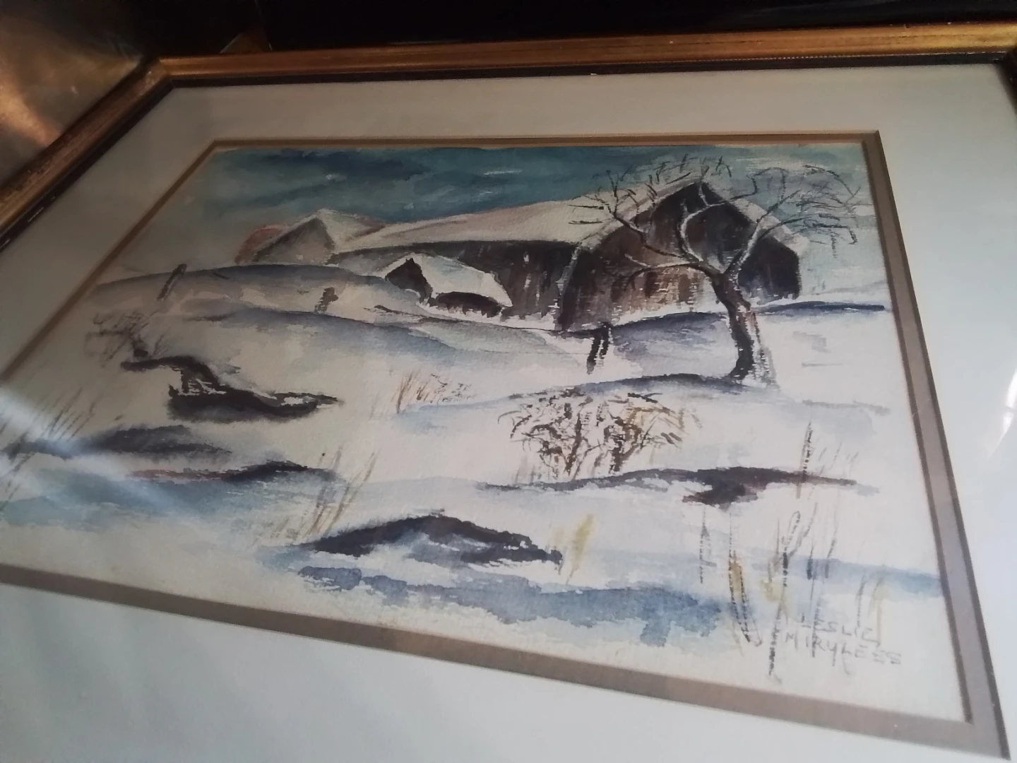 Original Framed Watercolor Painting by Artist Leslie Mirylees - photo 3