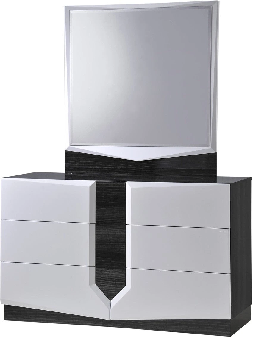 Hudson Collection Bedroom Set 4-piece Modern Zebra Black+White - photo 2