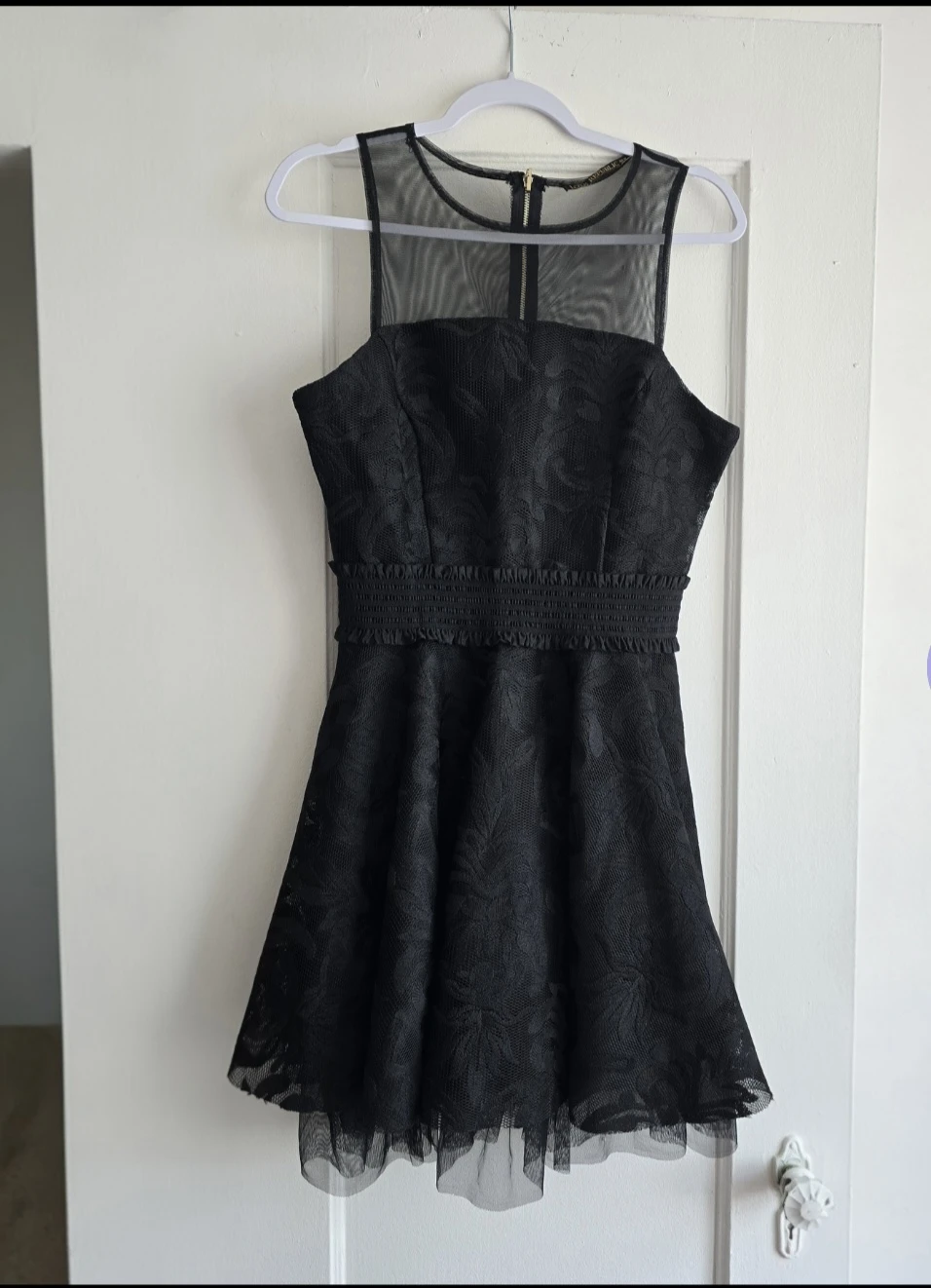 Black Lace Fit and Flare Dress