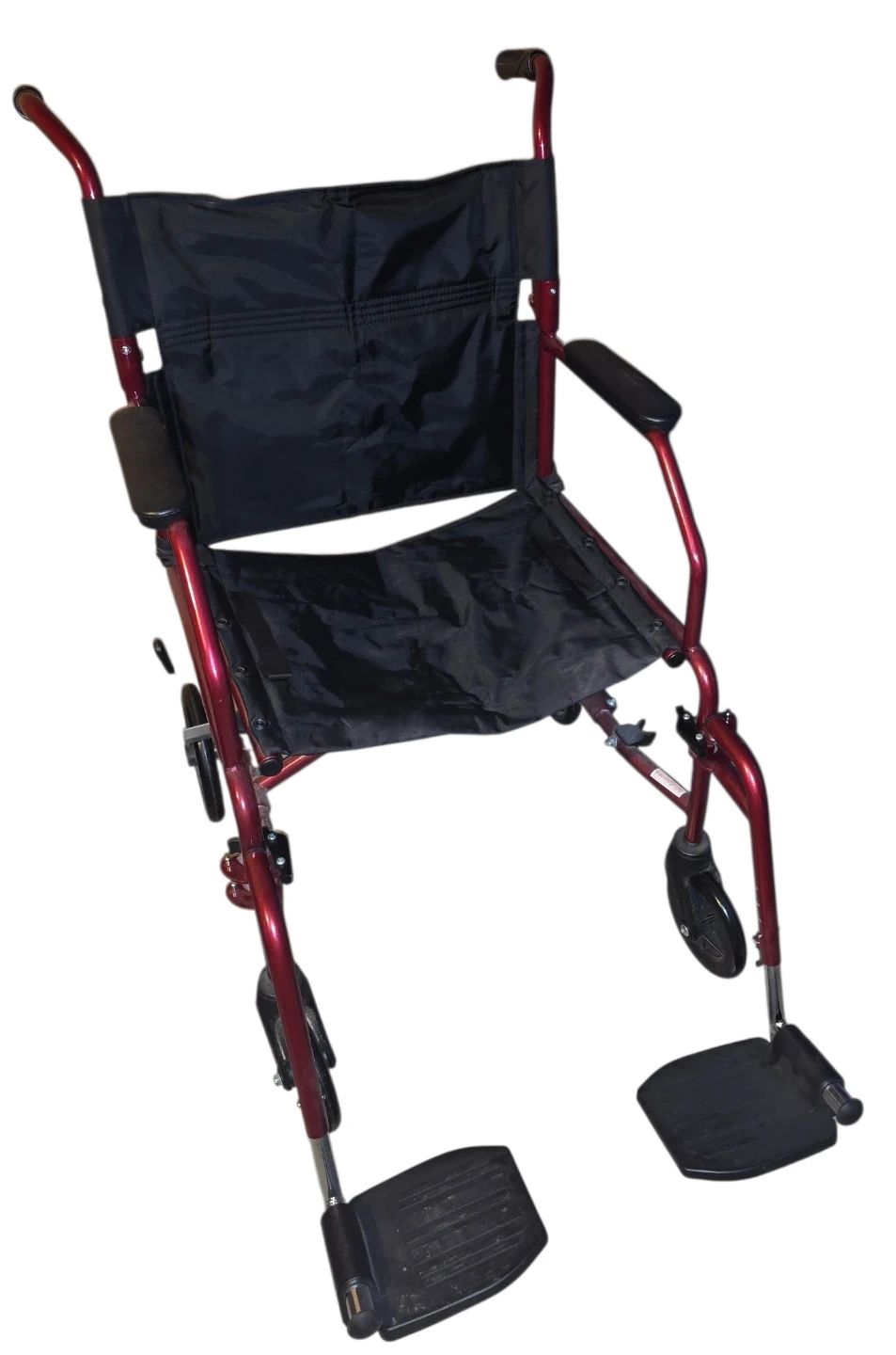 Red Lightweight Transport Wheelchair