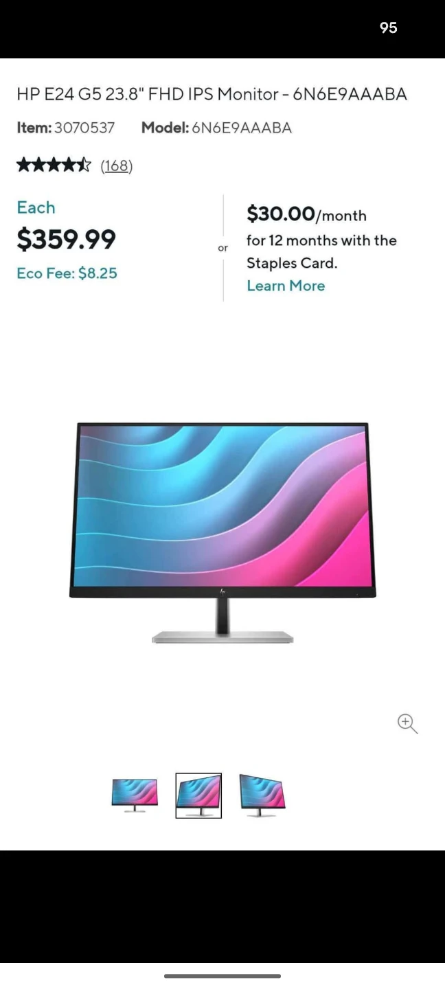 HP 23.8" Monitor - Details in Description - photo 3