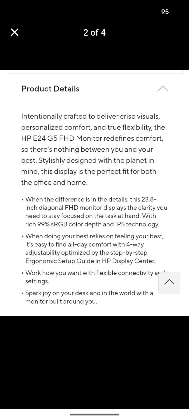 HP 23.8" Monitor - Details in Description - photo 4