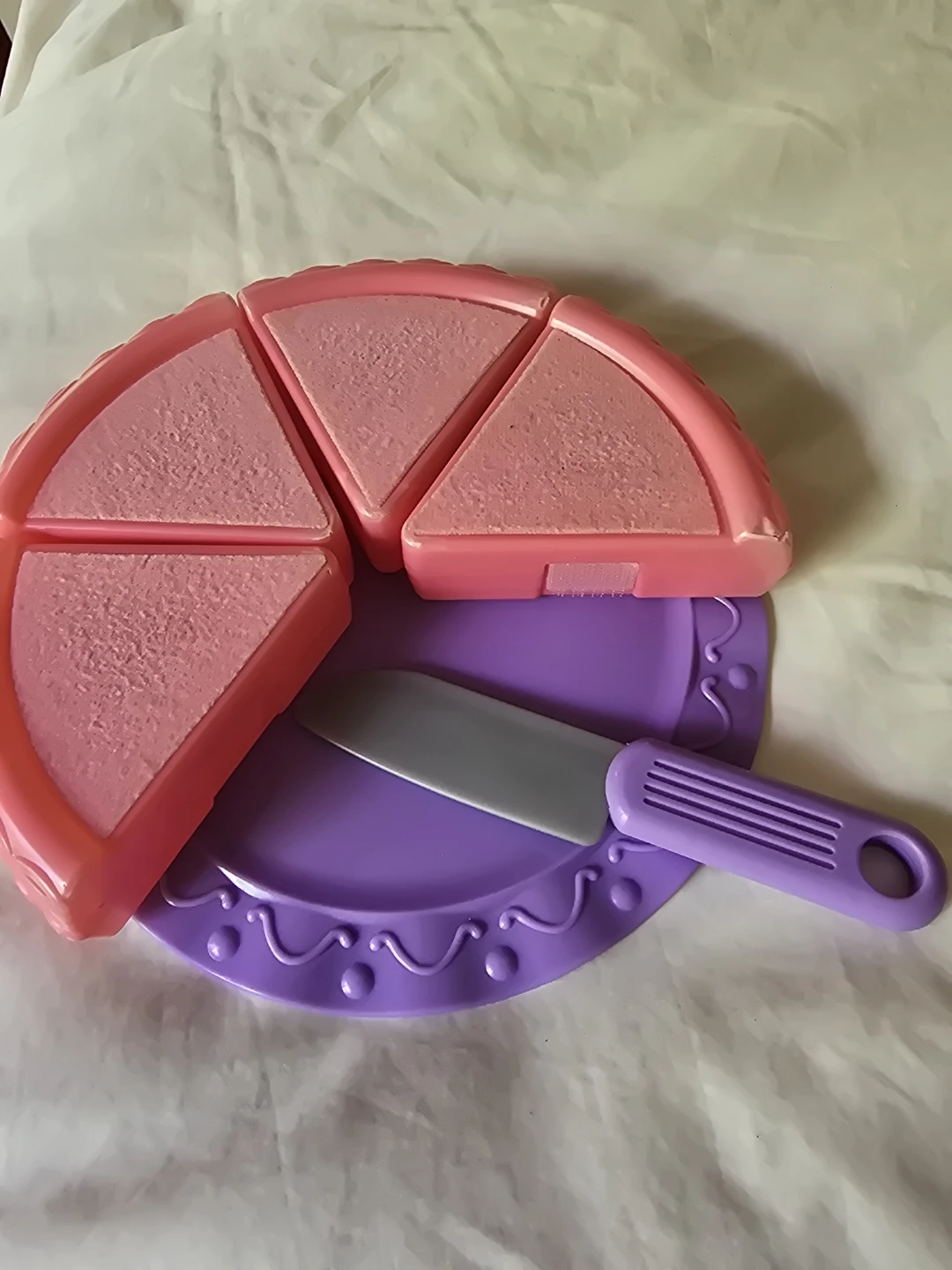 Toy Cake Slices with Plate and Knife - photo 2