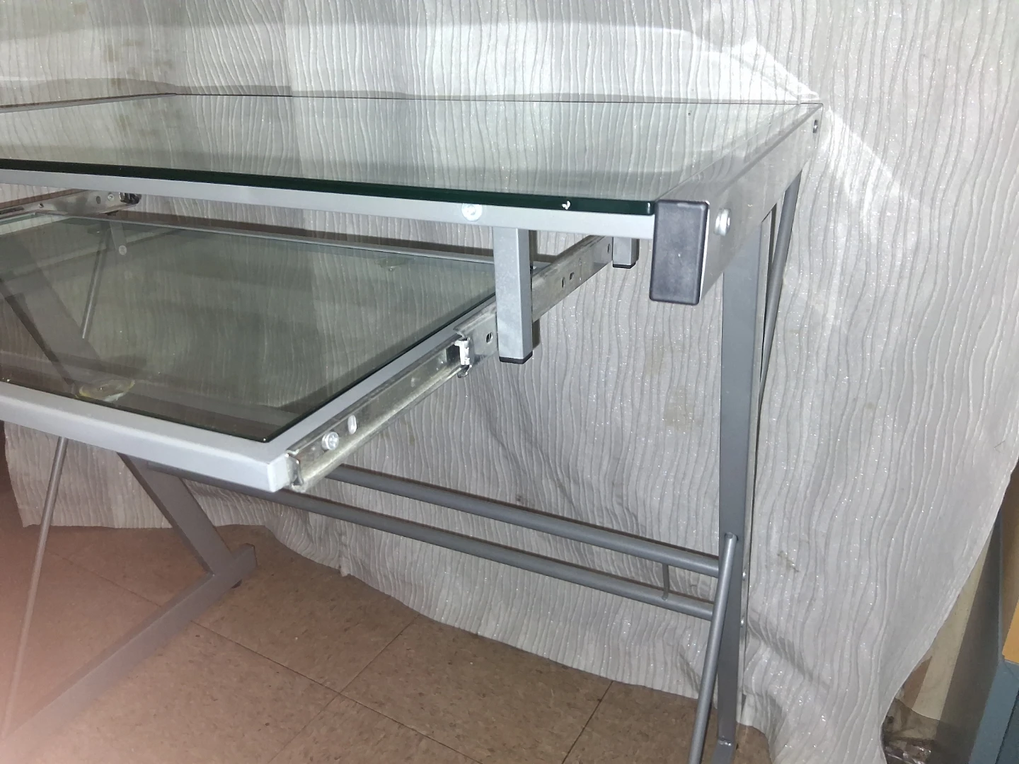 Glass Top Desk with Pull-Out Keyboard Tray - photo 2