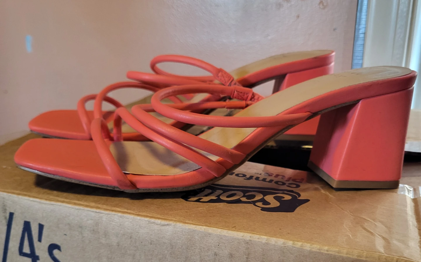 A New Day Orange Heeled Sandals