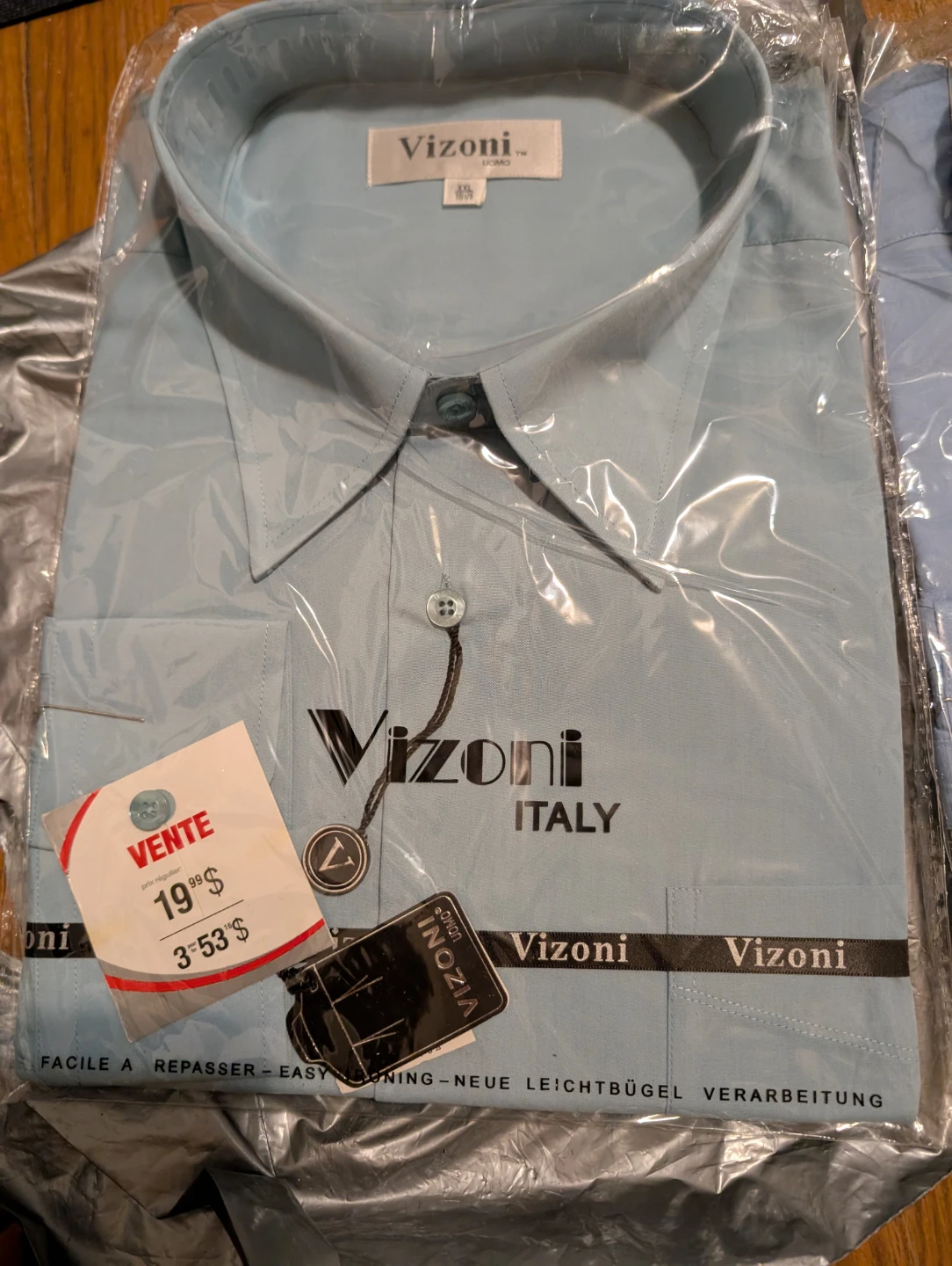 Vizont Uomo Dress Shirt - Light Blue - XXL