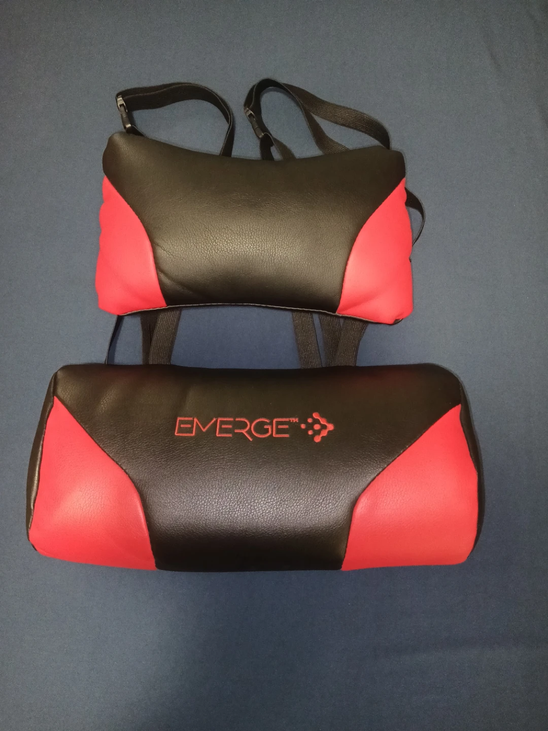 Premium Emerge Black & Red Gaming Chair Pillow Set