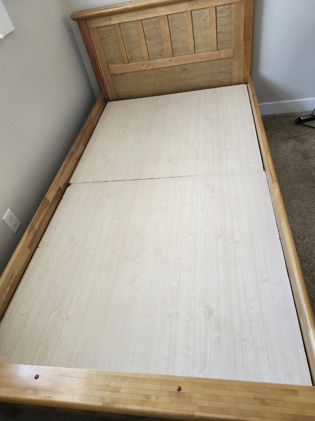 Solid Twin Wood Bed Frame - photo 3
