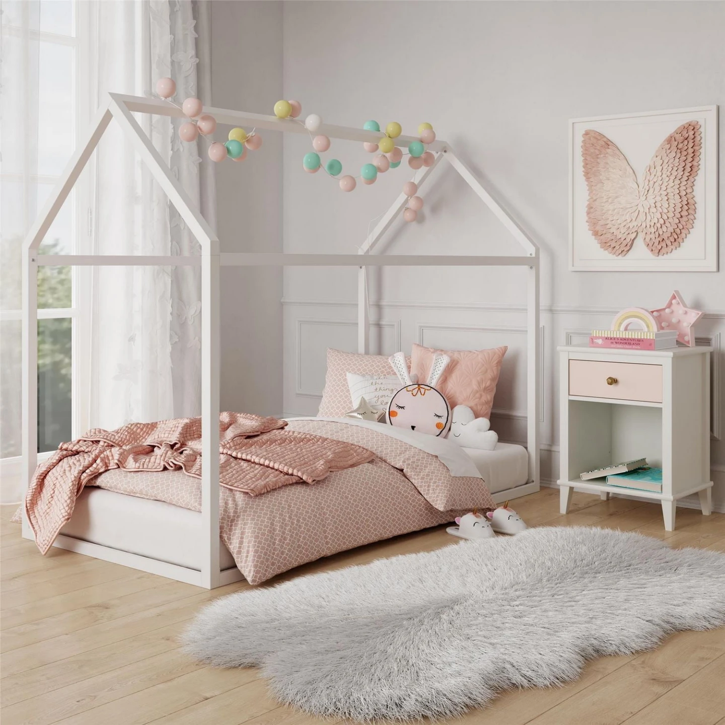 White Toddler House Bed Frame