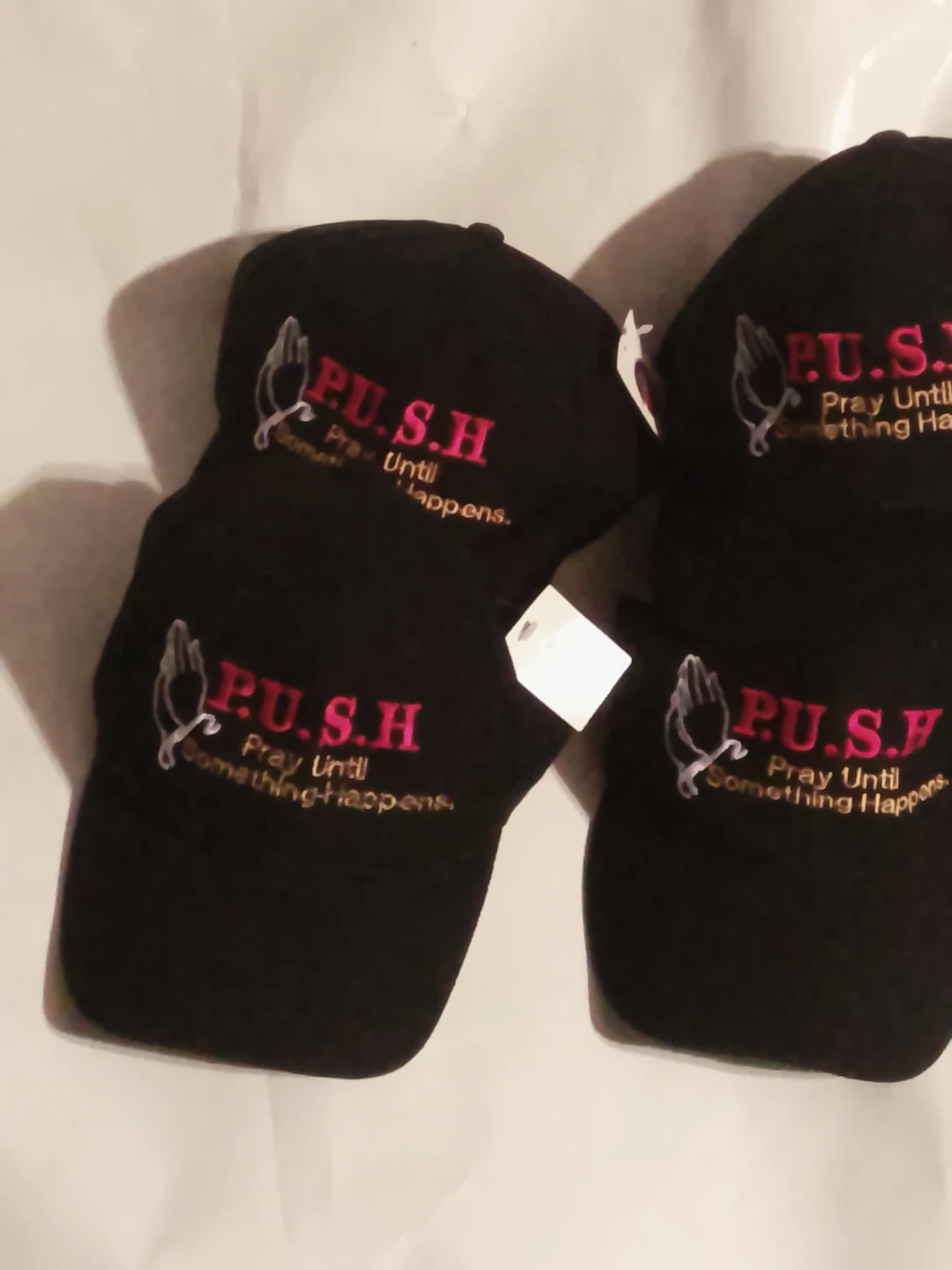 Black P.U.S.H. "Pray Until Something Happens" Baseball Cap - photo 2