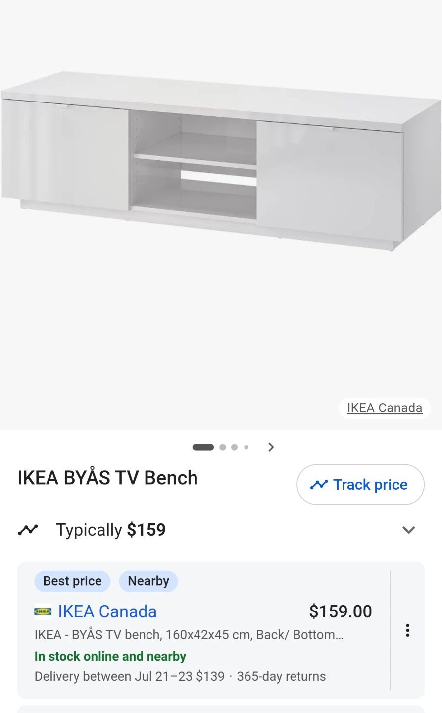 IKEA White Media Console / TV Stand