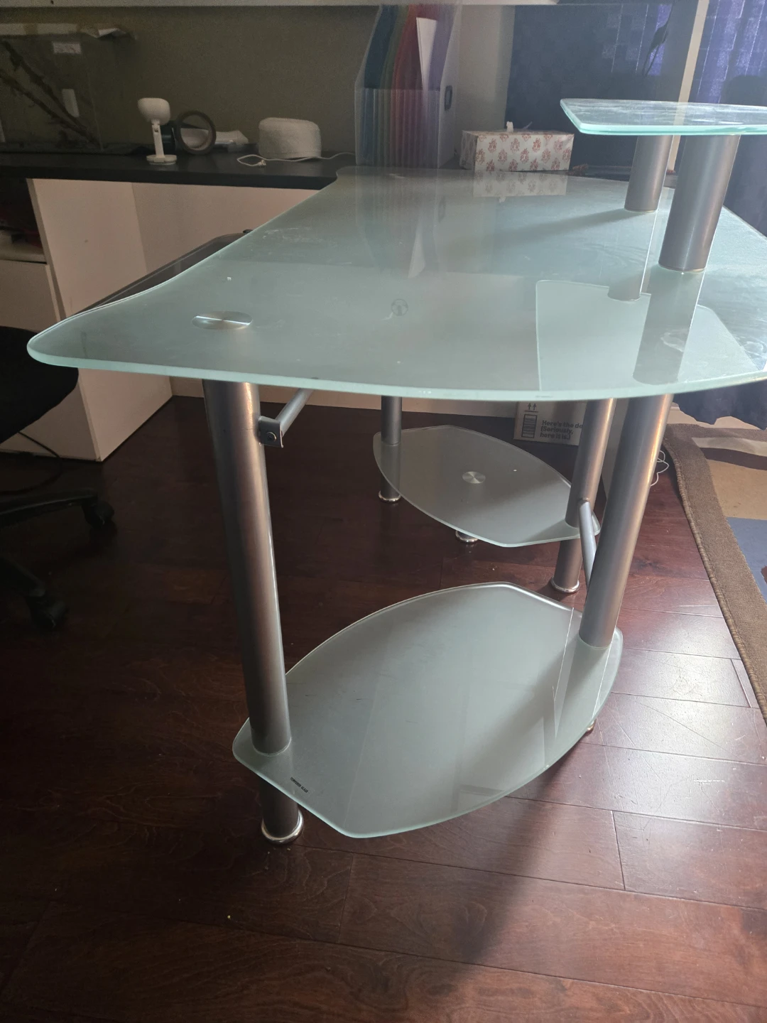 Glass and Metal Computer Desk - photo 3