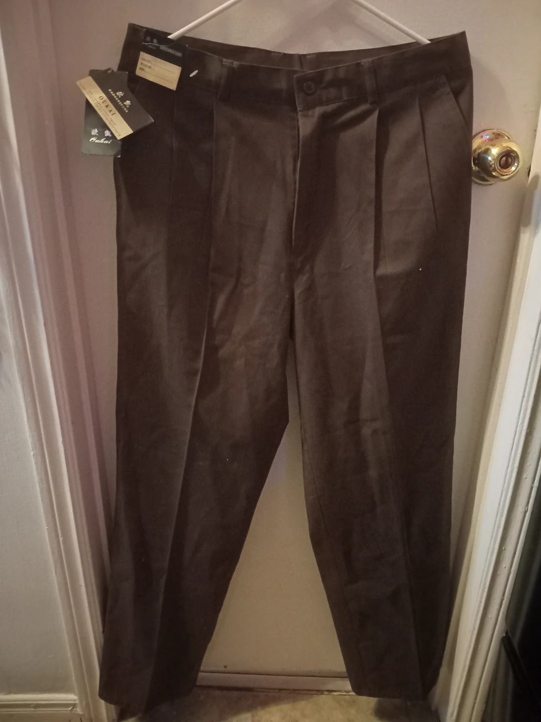Brand New GAODANGFUSH OUKAI Men's Brown Pleated Pants Size 32
