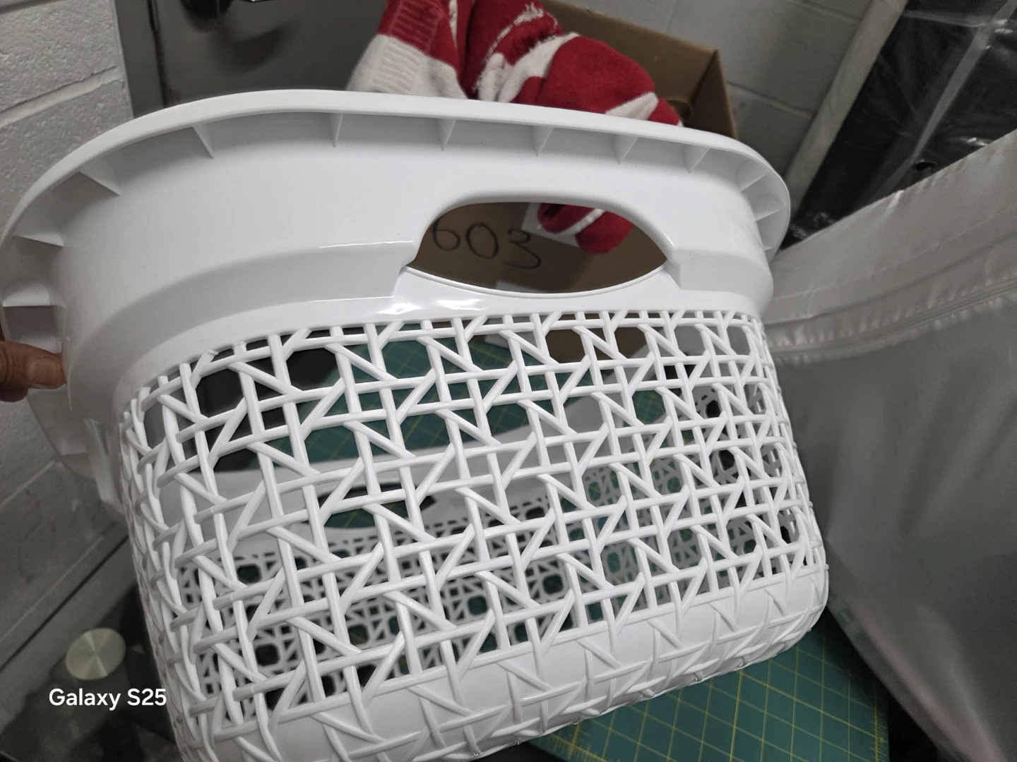White Laundry Basket