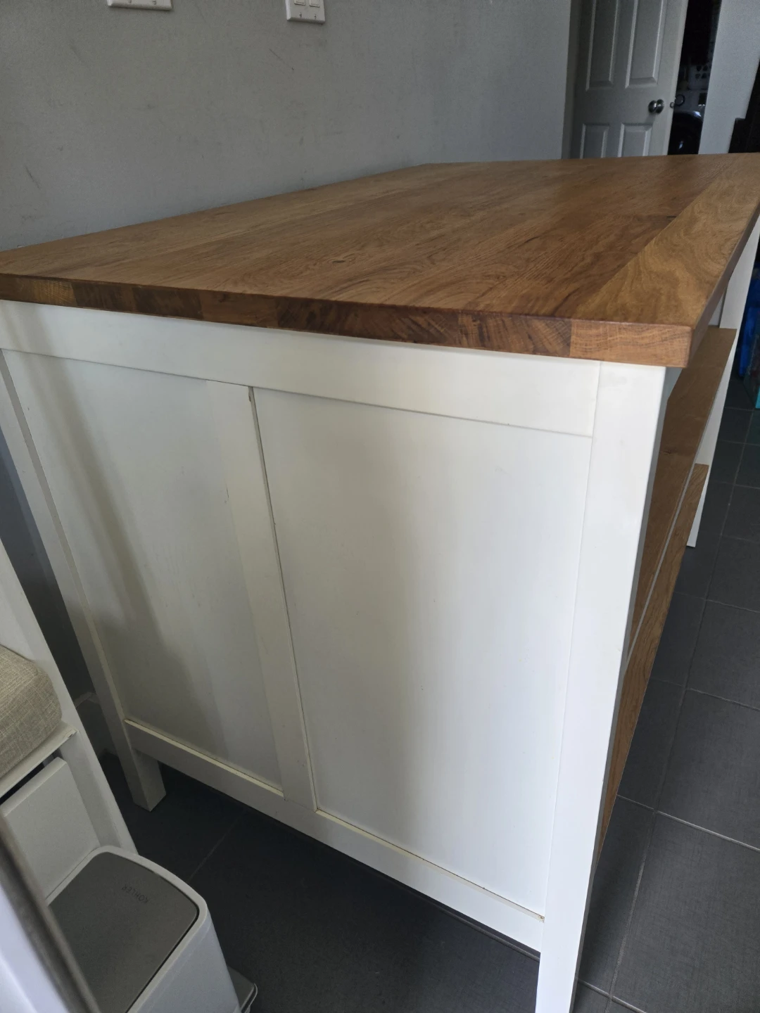 Newly refinished ikea tornviken kitchen island butcher block - photo 4