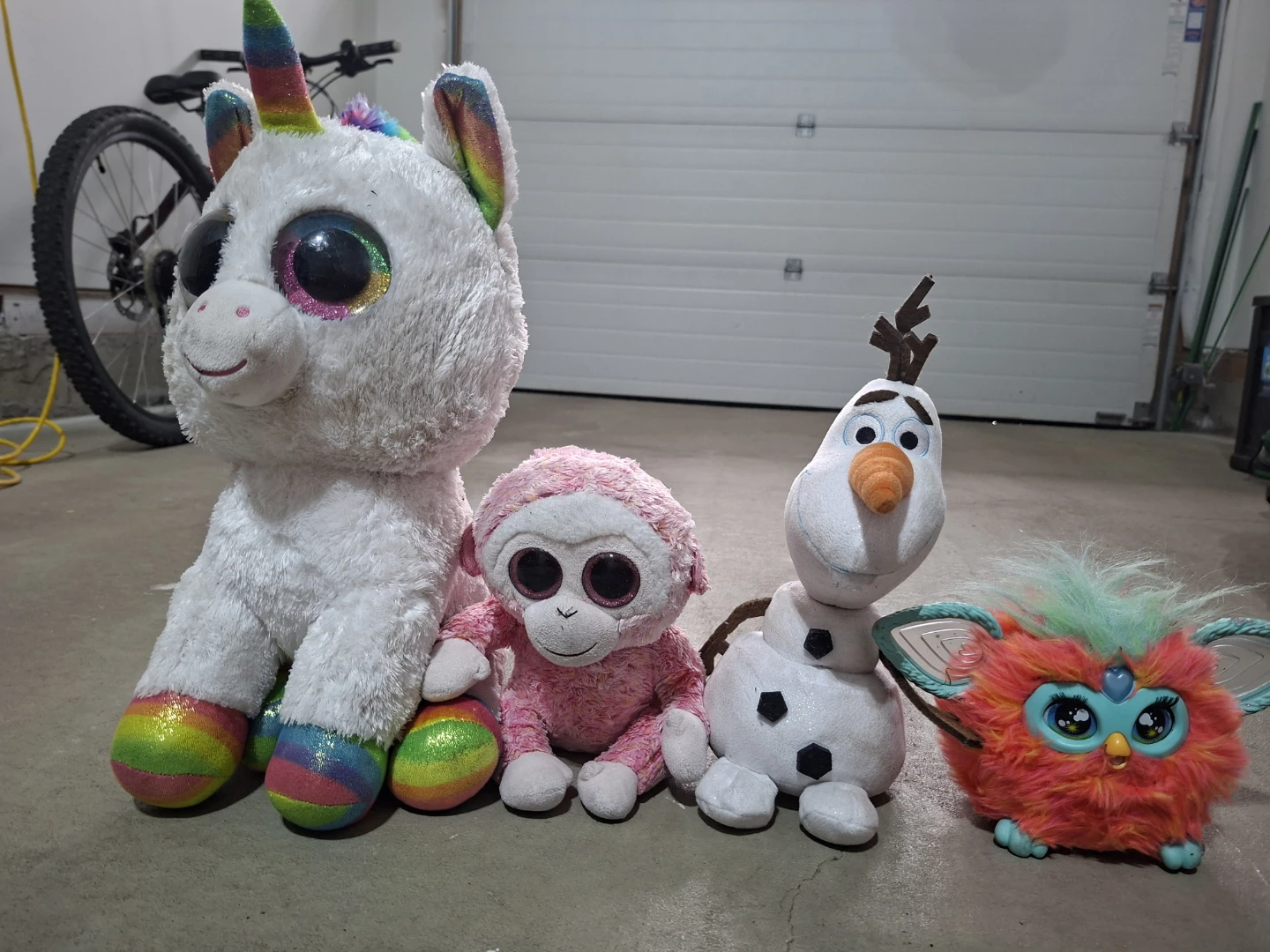 Ty Beanie Boos Unicorn, Monkey, Olaf & Furby Lot