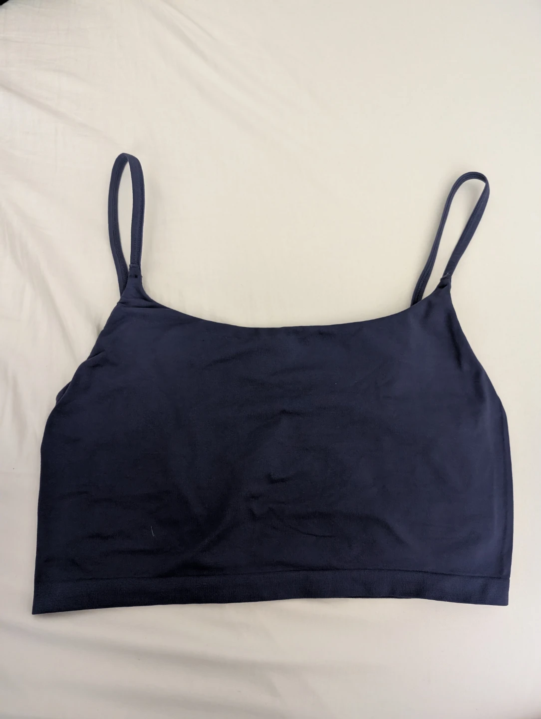 Primark Seamless Crop Cami Top Bralette 14" Size M Navy Blue