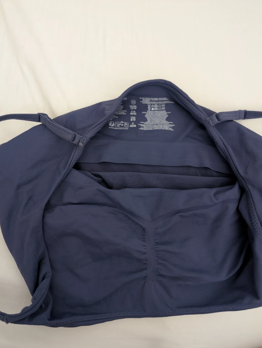 Primark Seamless Crop Cami Top Bralette 14" Size M Navy Blue - photo 3