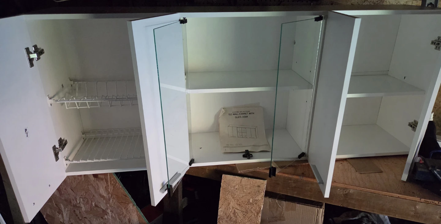 White Wall Cabinet with Glass Door