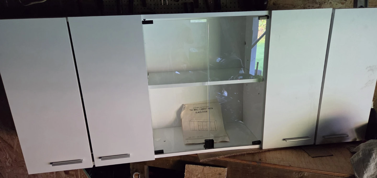 White Wall Cabinet with Glass Door - photo 2