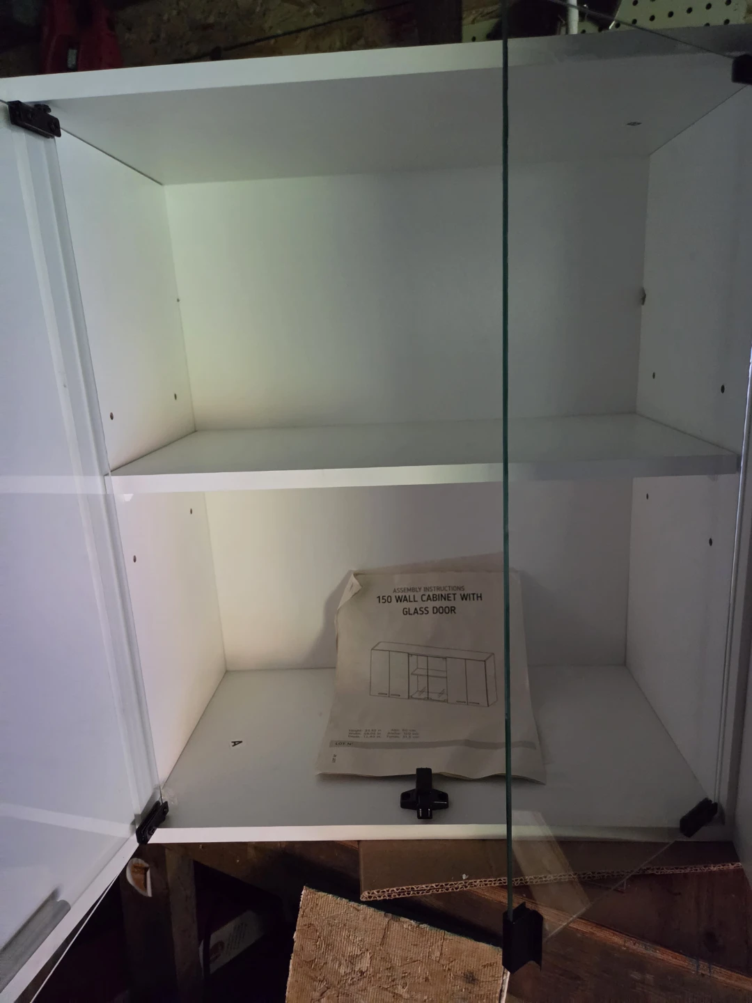White Wall Cabinet with Glass Door - photo 4
