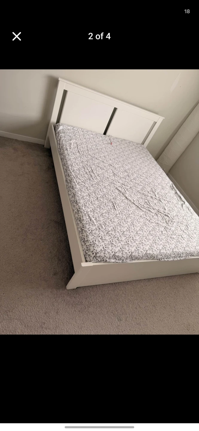 Ikea White Bed Frame - photo 3