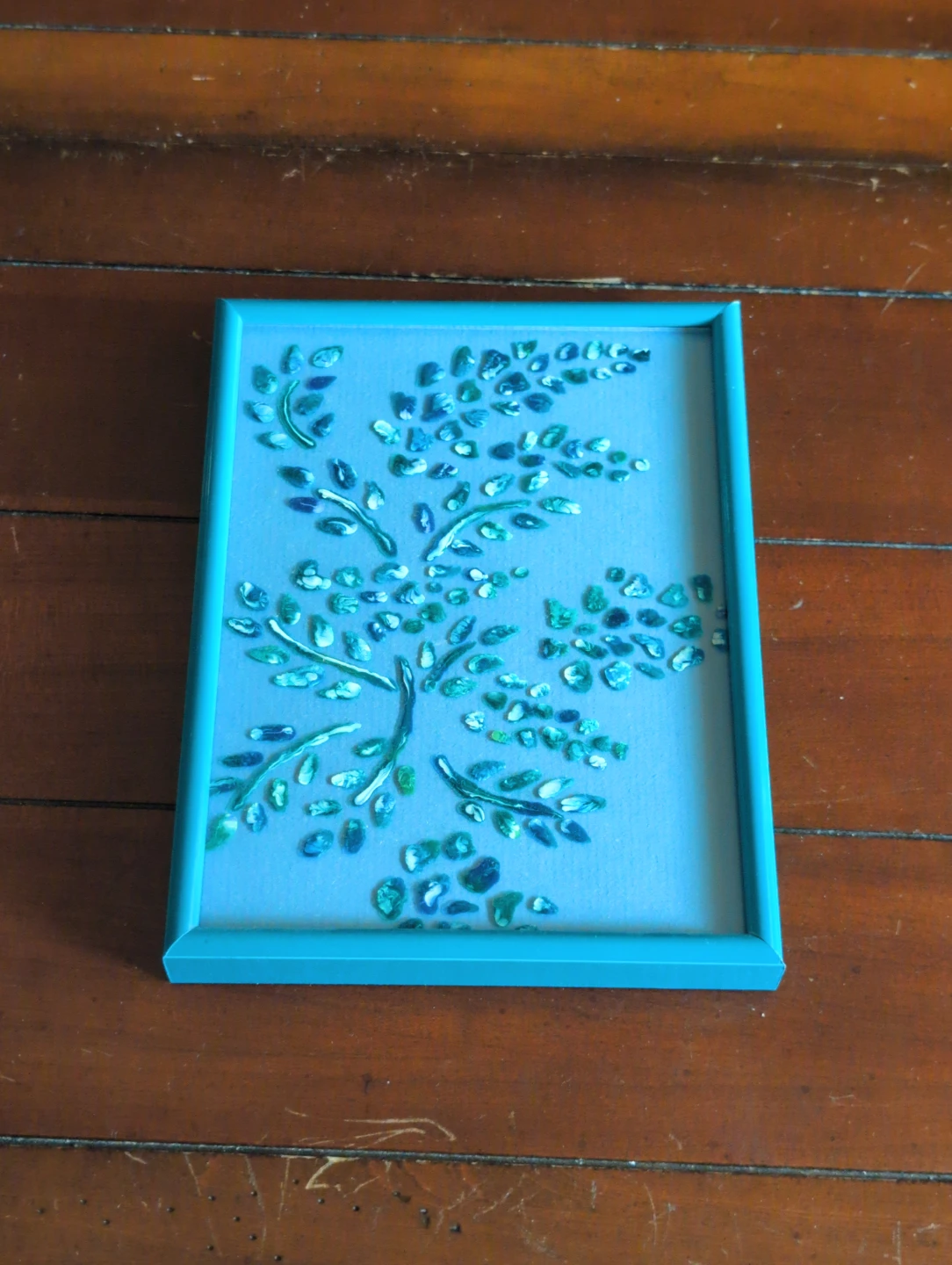 Framed Blue Tree Artwork
