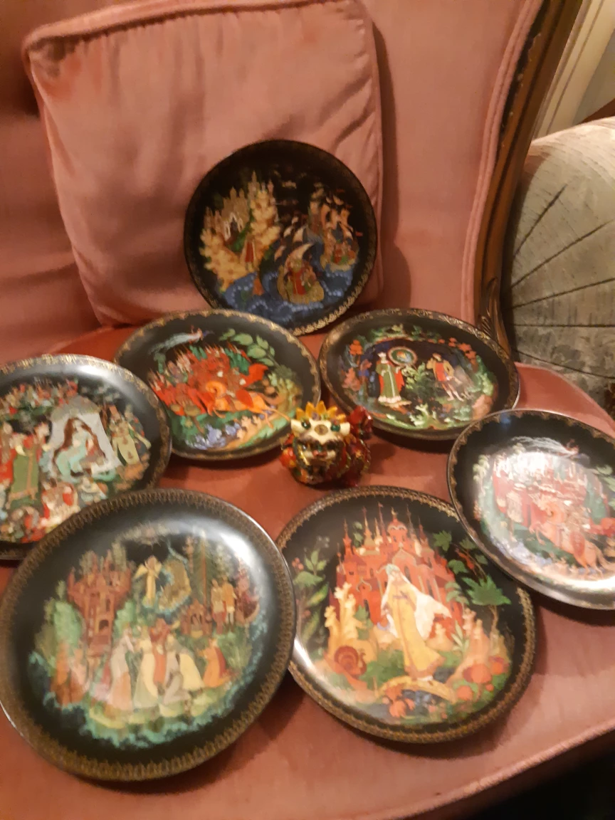 Decorative Collector Plates with Russian Scenes