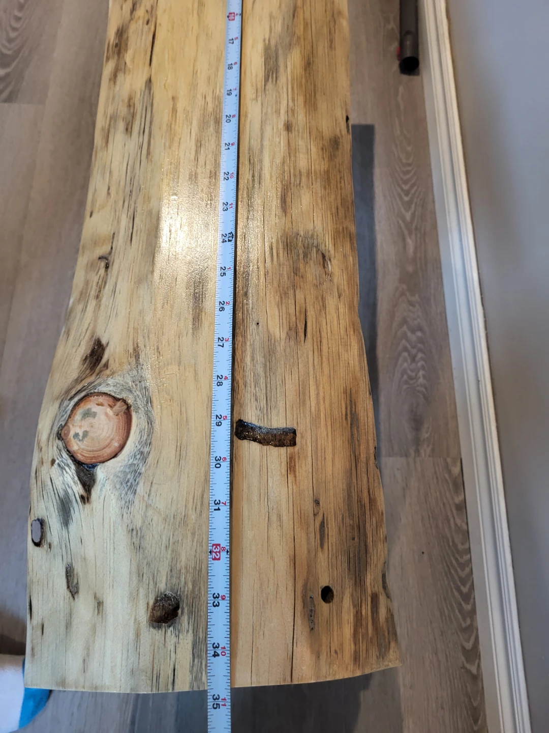 Live Edge Wood Bench with Black Metal Legs - photo 3