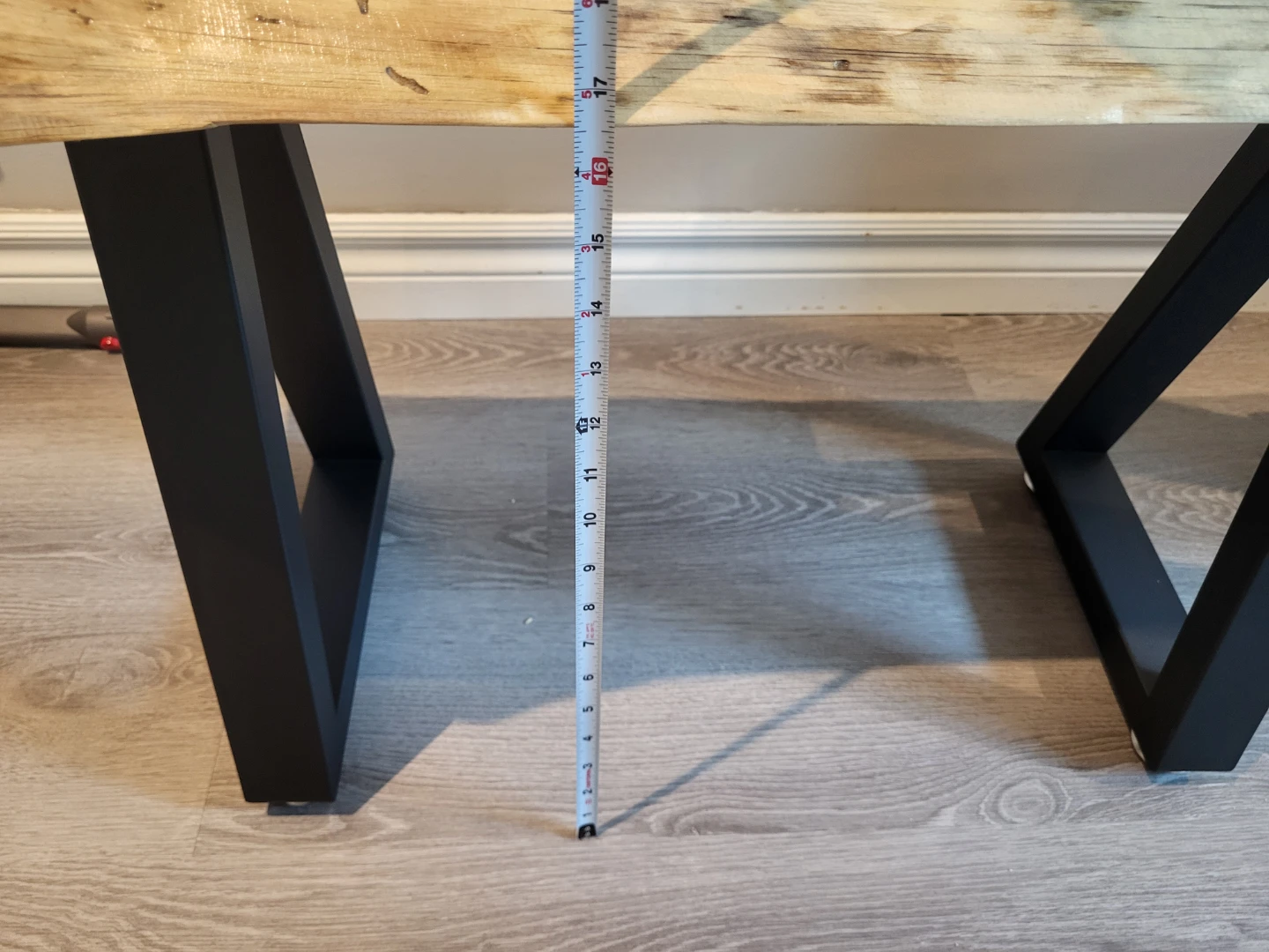 Live Edge Wood Bench with Black Metal Legs - photo 5