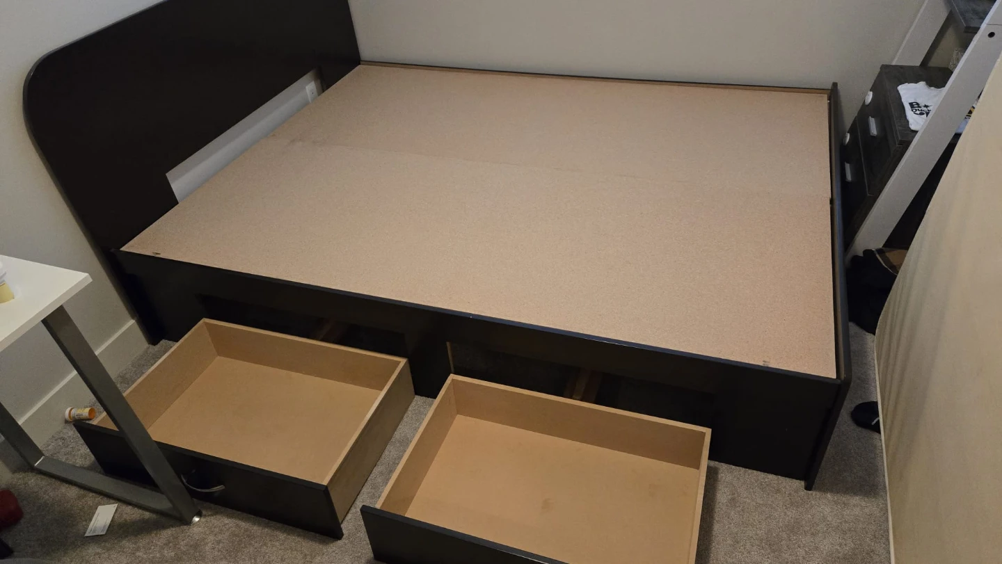 Queen size Bed Frame with 4 Storage Drawers