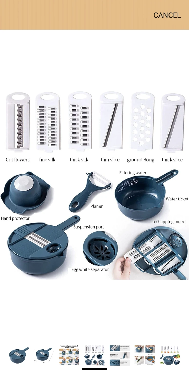 Multi-functional Vegetable Slicer and Grater Set - photo 2
