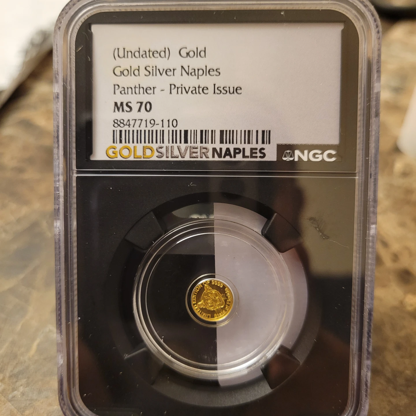 Gold Silver Naples Panther Private Issue MS 70 NGC Graded
