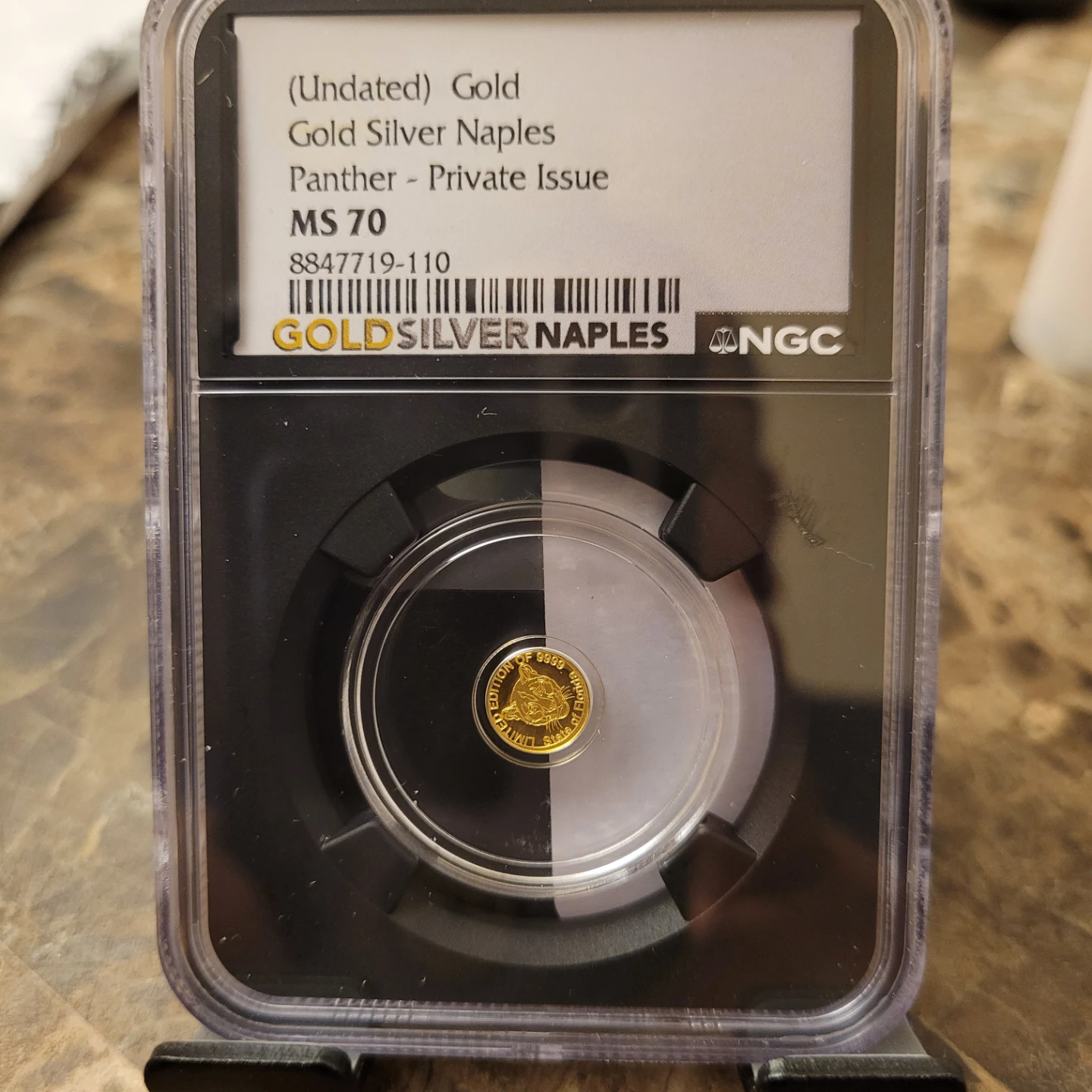 Gold Silver Naples Panther Private Issue MS 70 NGC Graded - photo 2