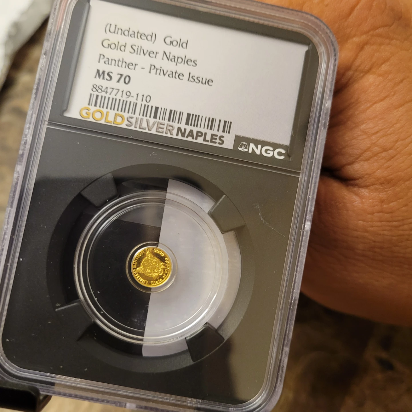 Gold Silver Naples Panther Private Issue MS 70 NGC Graded - photo 3