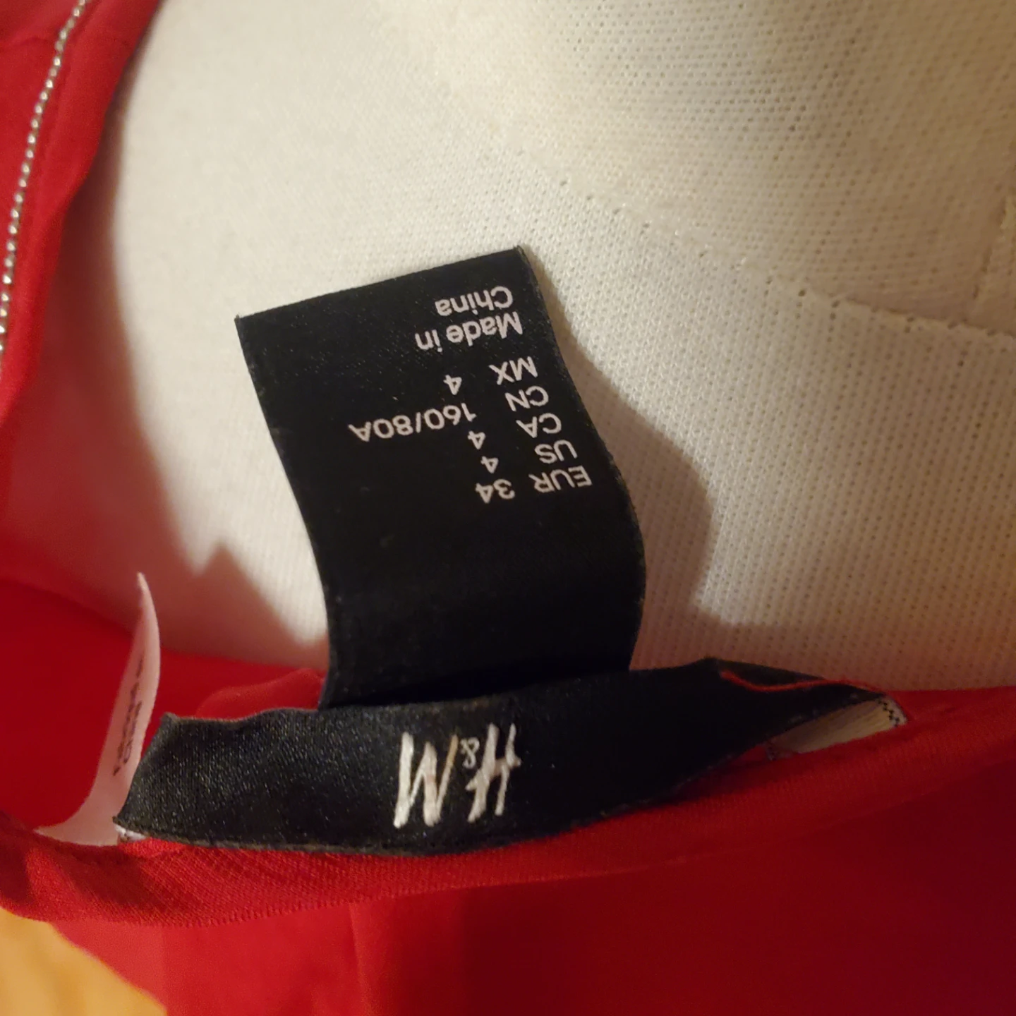 H&M Red Cap Sleeve Dress with Beaded Neckline - Size 4 - photo 4
