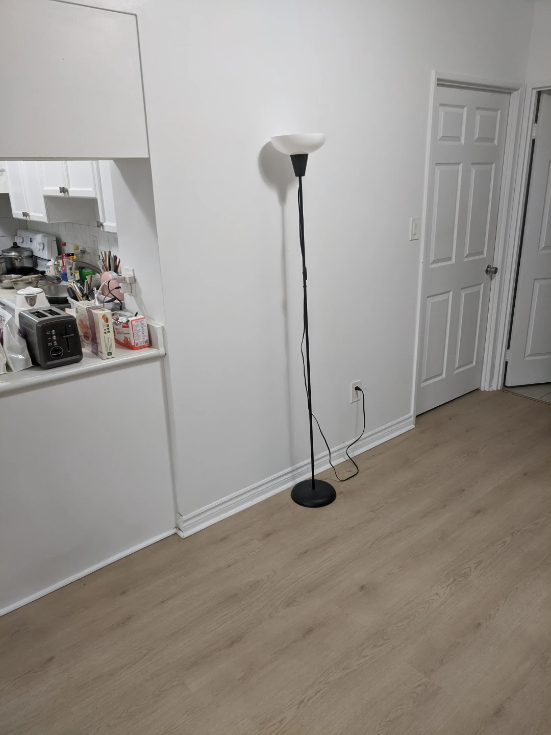 Black Floor Lamp with Frosted Shade - photo 3