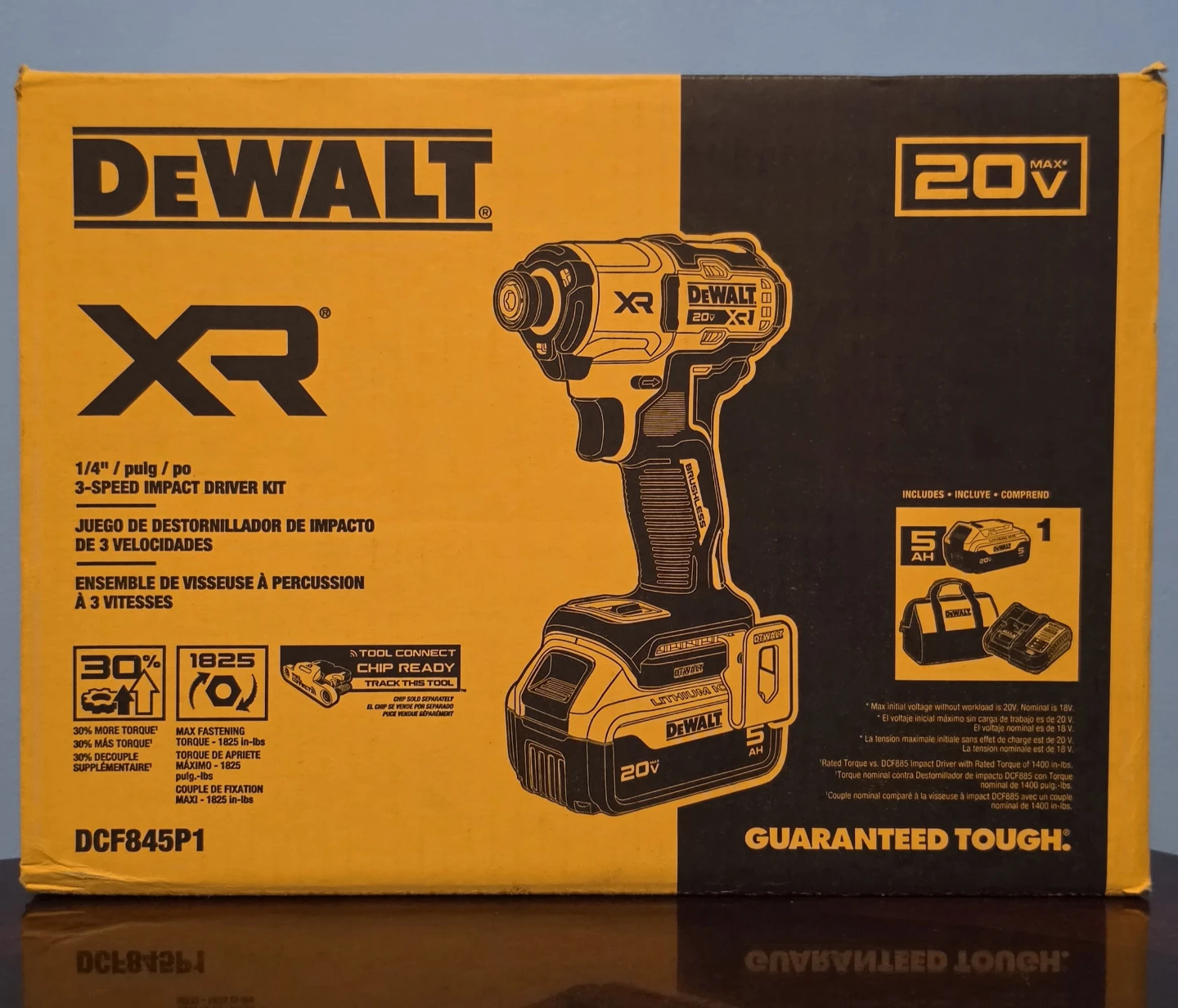 DEWALT 20V MAX XR 1/4" 3-Speed Impact Driver Kit (DCF845P1)