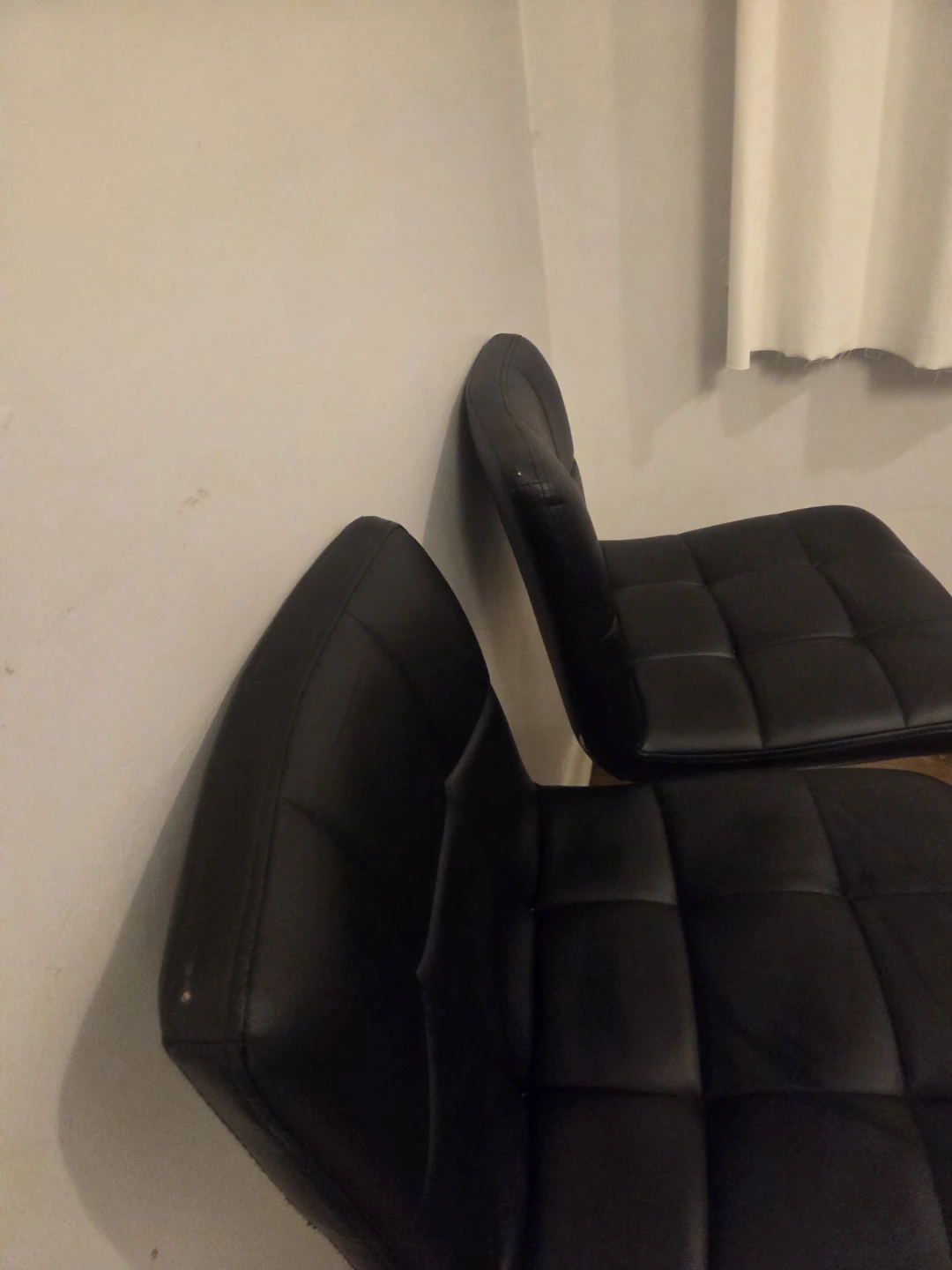 Set of 2 Black Faux Leather Bar Stools - photo 2