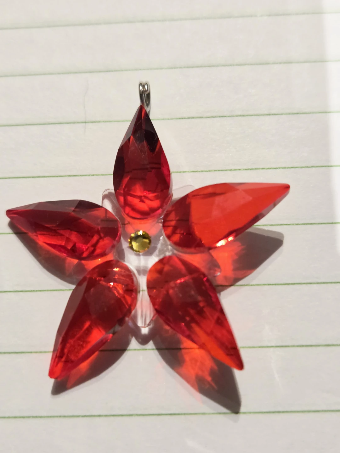 Swarovski Red Crystal Flower Pendant