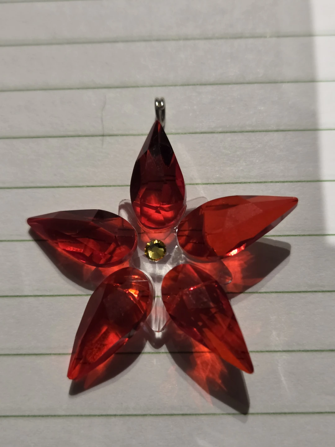 Swarovski Red Crystal Flower Pendant - photo 2