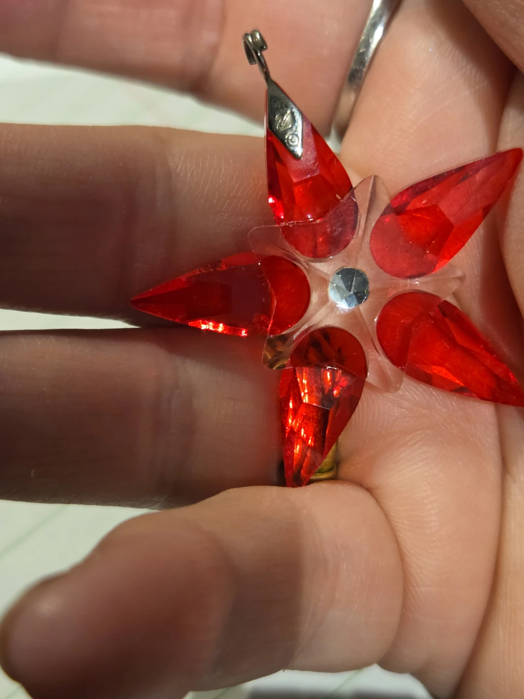 Swarovski Red Crystal Flower Pendant - photo 4
