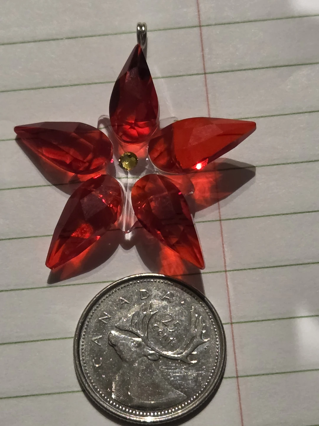 Swarovski Red Crystal Flower Pendant - photo 5