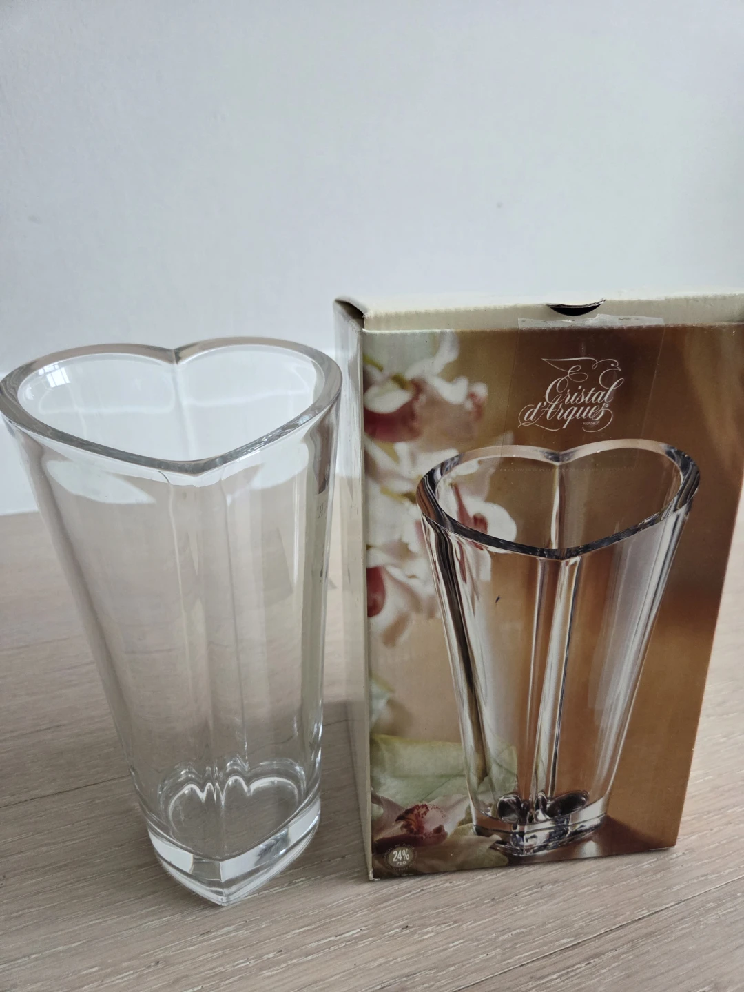 Cristal d'Arques Heart Shaped Glass Vase