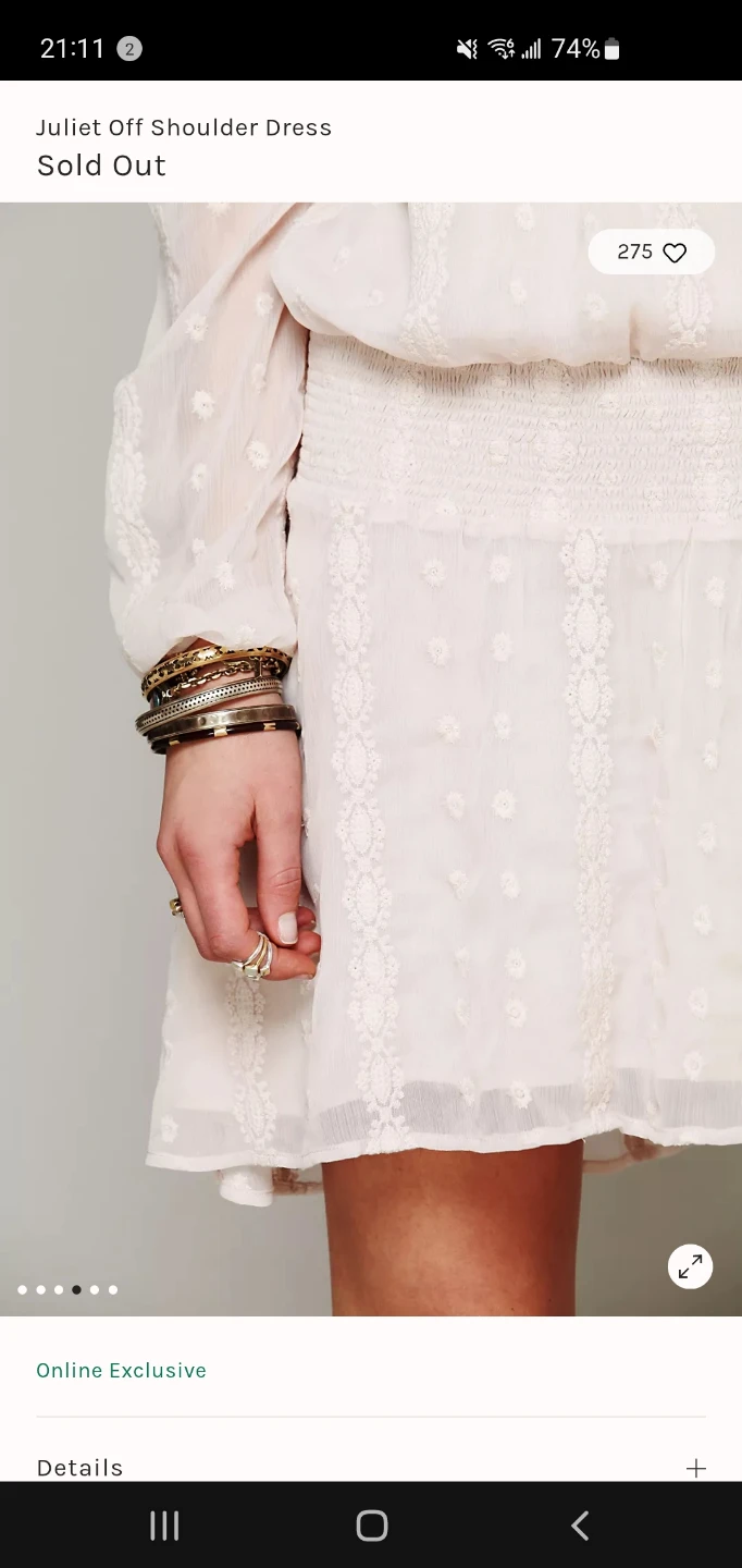 FREE PEOPLE - Juliet Off Shoulder Dress , pretty! - photo 4