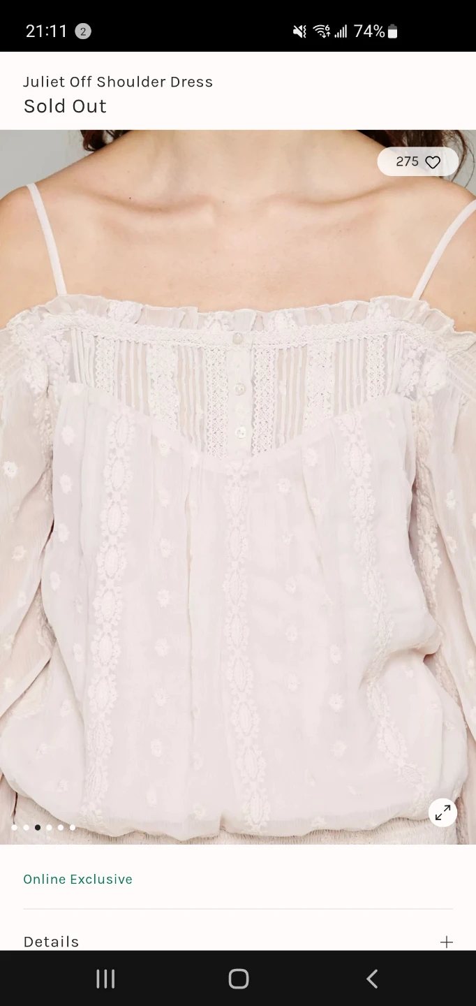 FREE PEOPLE - Juliet Off Shoulder Dress , pretty! - photo 5