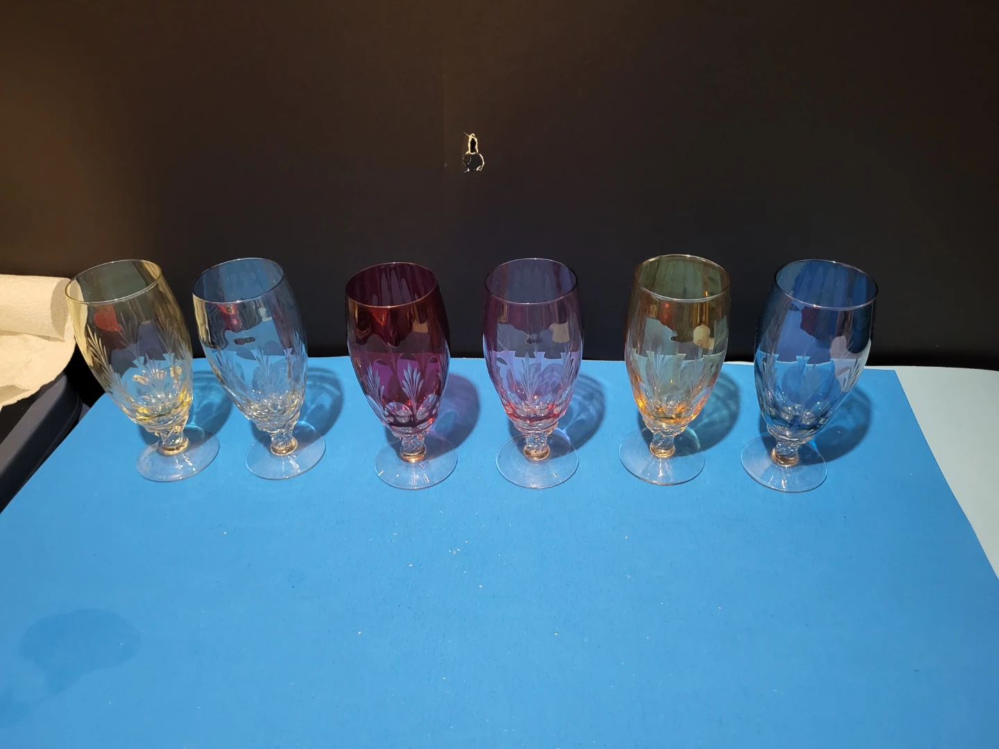 Jeanette Thumbprint Pattern 1930s Pilsner Glasses