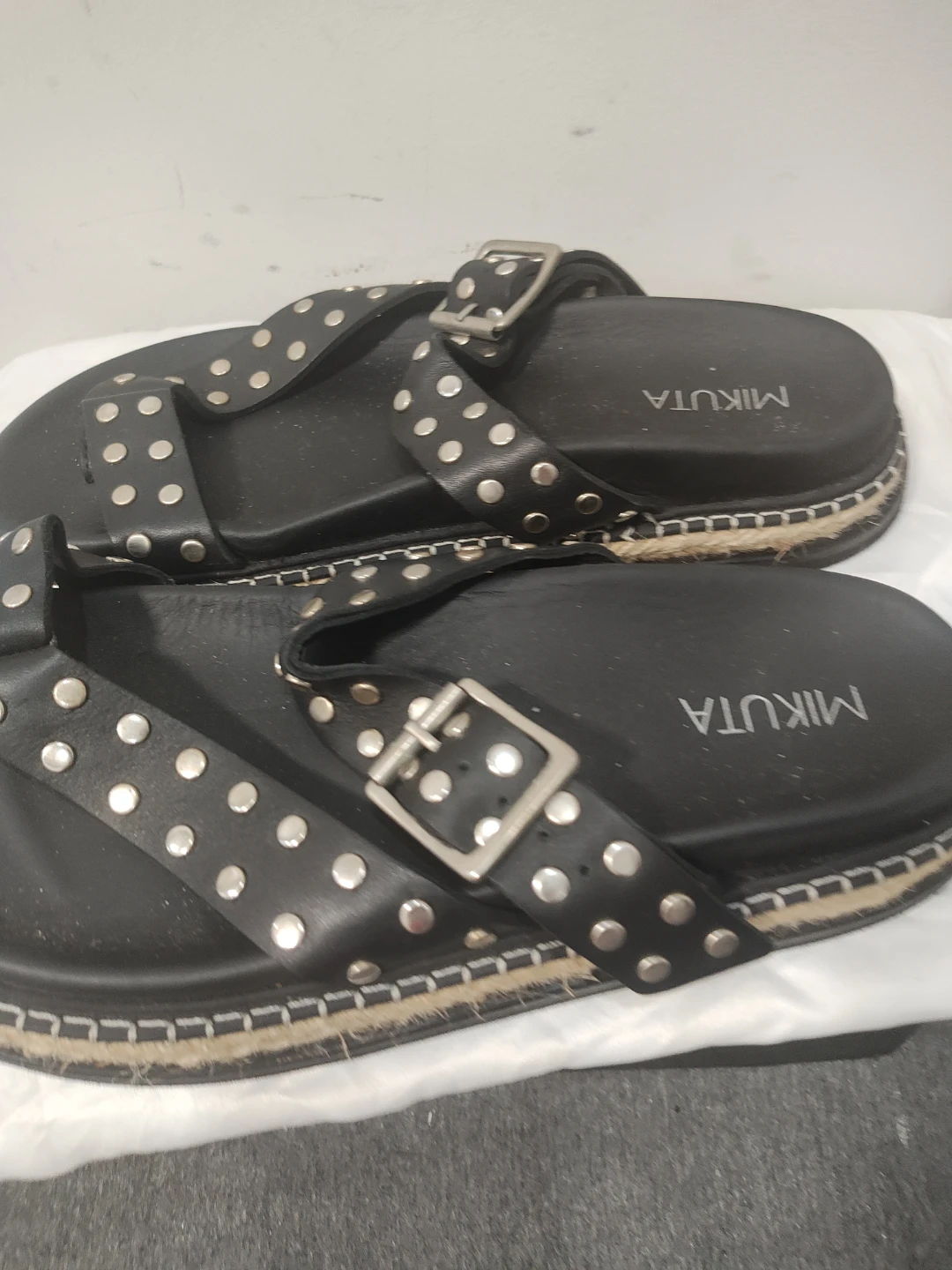 Mikuta Black Studded Sandals Size 39 - photo 4