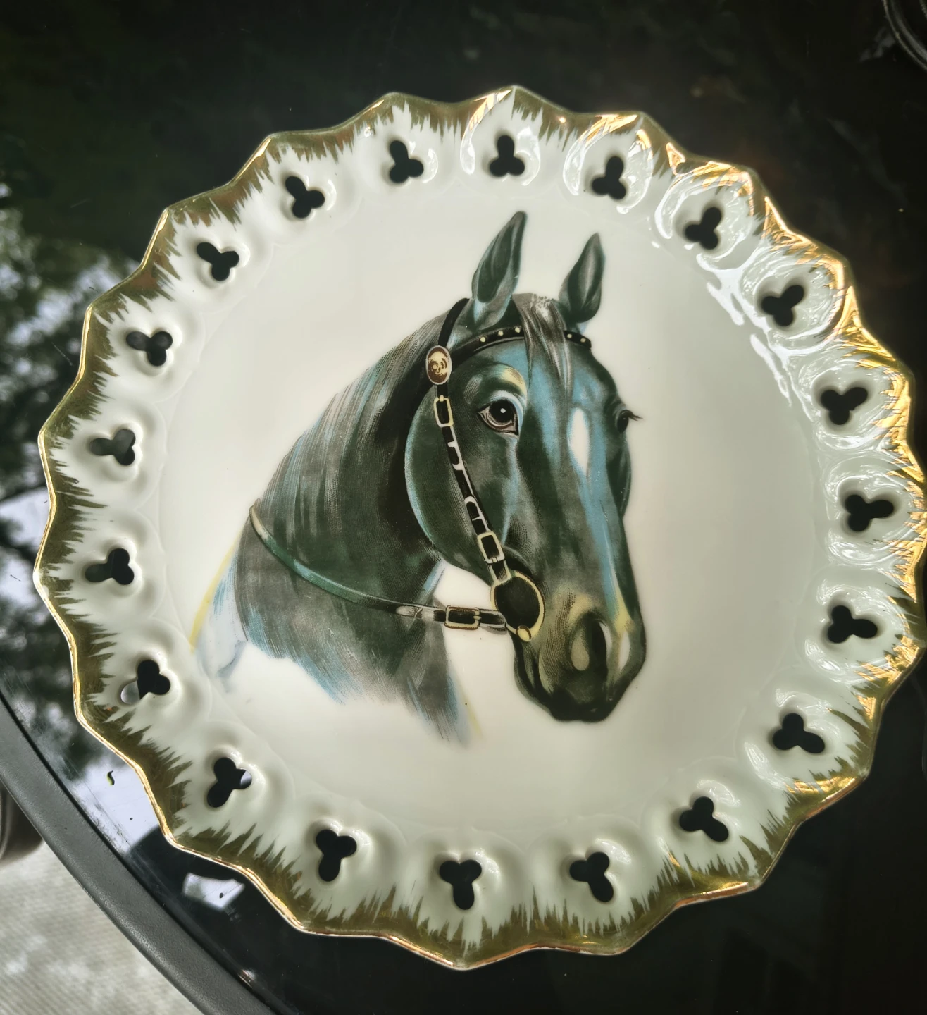 Vintage Japanese Horse Wall Plates (Pair) Mid-Century Decorative - photo 2